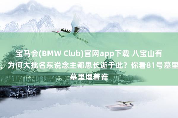宝马会(BMW Club)官网app下载 八宝山有何迥殊，为何大批名东说念主都思长逝于此？你看81号墓里埋着谁