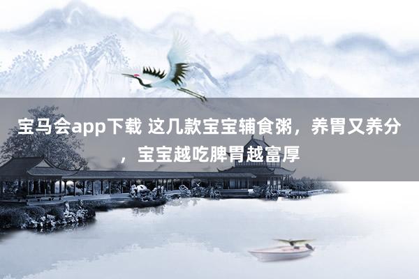 宝马会app下载 这几款宝宝辅食粥，养胃又养分，宝宝越吃脾胃越富厚