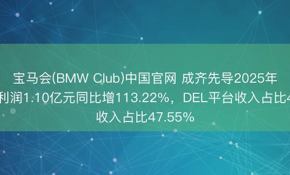 宝马会(BMW Club)中国官网 成齐先导2025年归母净利润1.10亿元同比增113.22%，DEL平台收入占比47.55%